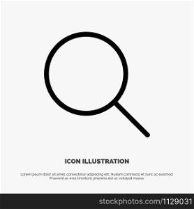 Search, Research, Basic, Ui Line Icon Vector