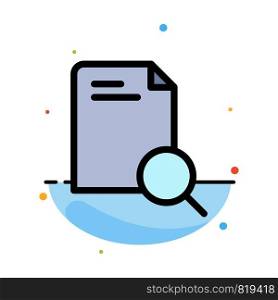 Search, Research, File, Document Abstract Flat Color Icon Template