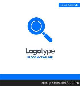 Search, Research, Find Blue Solid Logo Template. Place for Tagline