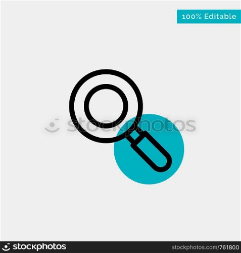 Search, Research, Find turquoise highlight circle point Vector icon
