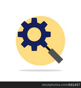 Search, Research, Gear, Setting Abstract Circle Background Flat color Icon