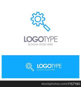 Search, Research, Gear, Setting Blue outLine Logo with place for tagline