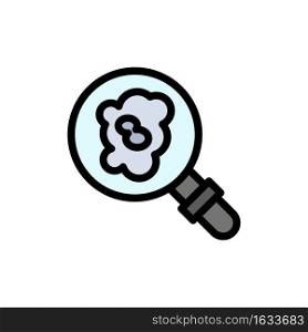 Search, Research, Pollution  Flat Color Icon. Vector icon banner Template