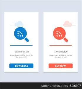 Search, Research, Wifi, Signal  Blue and Red Download and Buy Now web Widget Card Template