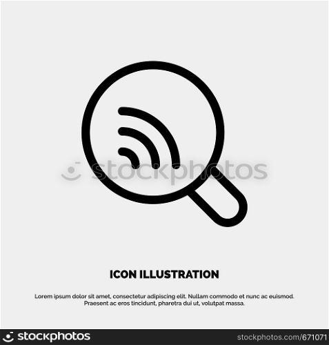 Search, Research, Wifi, Signal Line Icon Vector