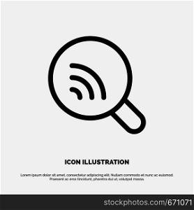 Search, Research, Wifi, Signal Line Icon Vector