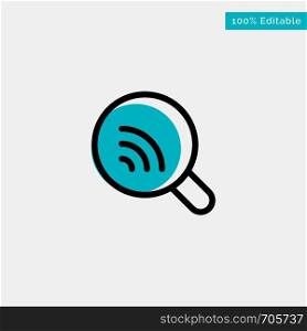 Search, Research, Wifi, Signal turquoise highlight circle point Vector icon