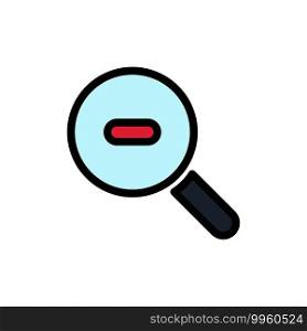 Search, Research, Zoom  Flat Color Icon. Vector icon banner Template