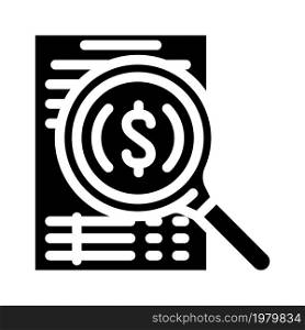 search solution business and financial problem glyph icon vector. search solution business and financial problem sign. isolated contour symbol black illustration. search solution business and financial problem glyph icon vector illustration