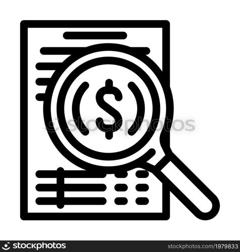 search solution business and financial problem line icon vector. search solution business and financial problem sign. isolated contour symbol black illustration. search solution business and financial problem line icon vector illustration