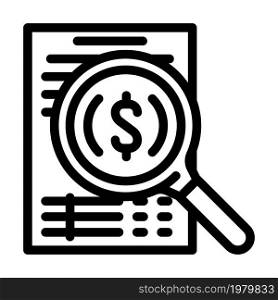 search solution business and financial problem line icon vector. search solution business and financial problem sign. isolated contour symbol black illustration. search solution business and financial problem line icon vector illustration