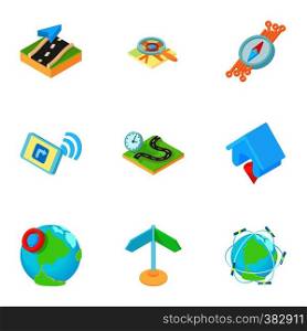Search territory icons set. Cartoon illustration of 9 search territory vector icons for web. Search territory icons set, cartoon style