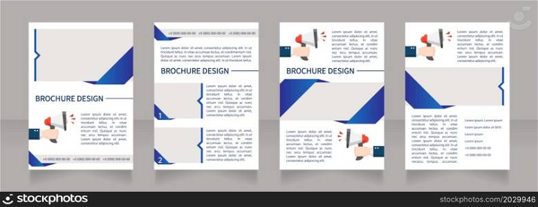 Searching employees through social media blank brochure layout design. Vertical poster template set with empty copy space for text. Premade corporate reports collection. Editable flyer 4 paper pages. Searching employees through social media blank brochure layout design
