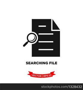 searching file icon in trendy flat style, file icon