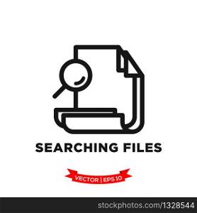 searching file icon in trendy flat style, file icon