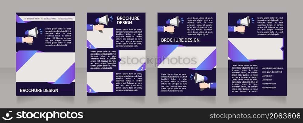 Searching for head of department blank brochure layout design. Vertical poster template set with empty copy space for text. Premade corporate reports collection. Editable flyer 4 paper pages. Searching for head of department blank brochure layout design