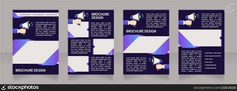 Searching for head of department blank brochure layout design. Vertical poster template set with empty copy space for text. Premade corporate reports collection. Editable flyer 4 paper pages. Searching for head of department blank brochure layout design