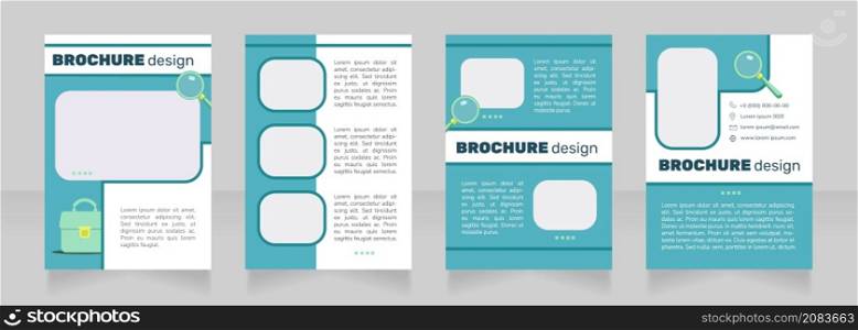 Searching for part time job blank brochure design. Template set with copy space for text. Premade corporate reports collection. Editable 4 paper pages. Nunito Light, Bold fonts used. Searching for part time job blank brochure design