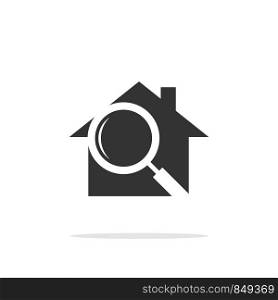 Searching House Icon Logo Template Illustration Design. Vector EPS 10.