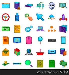 Searching icons set. Cartoon style of 36 searching vector icons for web isolated on white background. Searching icons set, cartoon style