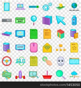 Searching icons set. Cartoon style of 36 searching vector icons for web for any design. Searching icons set, cartoon style