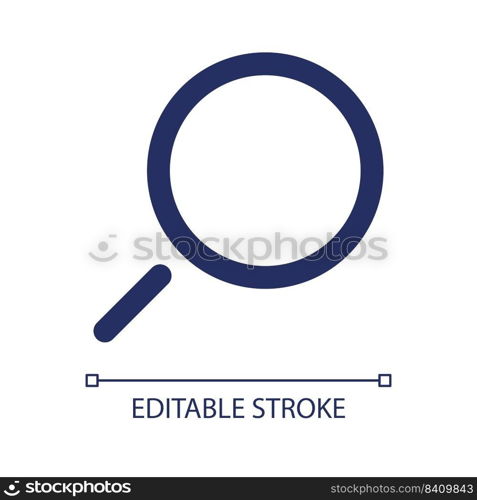 Searching linear ui icon. Raise query. Search engine. Seek for information. GUI, UX design. Outline isolated user interface element for app and web. Editable stroke. Arial font used. Searching linear ui icon