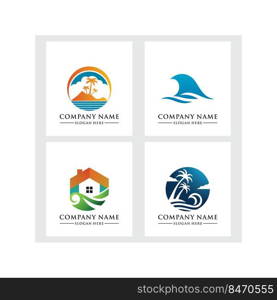 Seascape logo Vector Template