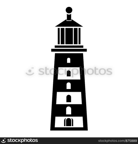 Seaside lighthouse icon. Simple illustration of seaside lighthouse vector icon for web. Seaside lighthouse icon, simple style