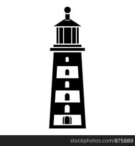 Seaside lighthouse icon. Simple illustration of seaside lighthouse vector icon for web. Seaside lighthouse icon, simple style