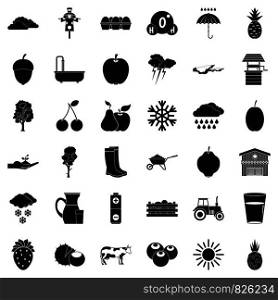 Season icons set. Simple style of 36 season vector icons for web isolated on white background. Season icons set, simple style
