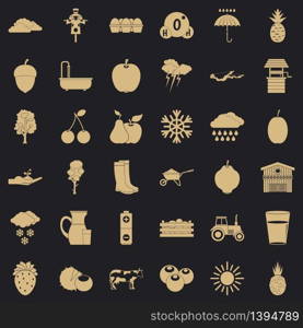 Season icons set. Simple style of 36 season vector icons for web for any design. Season icons set, simple style