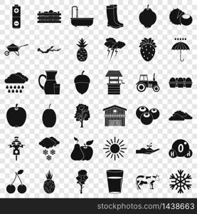 Season icons set. Simple style of 36 season vector icons for web for any design. Season icons set, simple style