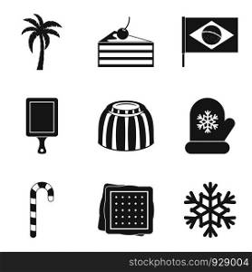 Season of coffee icon set. Simple set of 9 season of coffee vector icons for web design isolated on white background. Season of coffee icon set, simple style