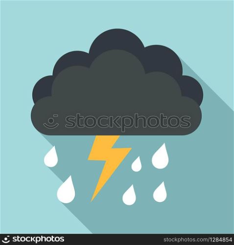 Season thunderstorm icon. Flat illustration of season thunderstorm vector icon for web design. Season thunderstorm icon, flat style