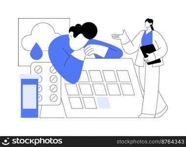 Seasonal affective disorder treatment abstract concept vector illustration. Seasonal depression treatment, affective disorder, mood swings, symptoms and treatment, mental health abstract metaphor.. Seasonal affective disorder treatment abstract concept vector illustration.