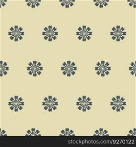 Seasonal blooming botany, flowers in blossom, spring or summer adornment or floral motif. Simple and minimalistic design, decoration. Seamless pattern, print or background. Vector in flat style. Minimalist flower in blossom, blooming botany