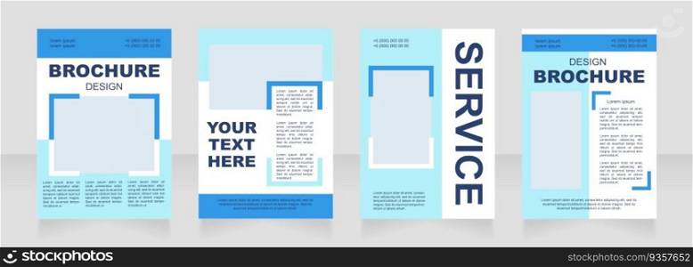 Seasonal blue work blank brochure layout design. Part time job info. Vertical poster template set with empty copy space for text. Premade corporate reports collection. Editable flyer paper pages. Seasonal blue work blank brochure layout design