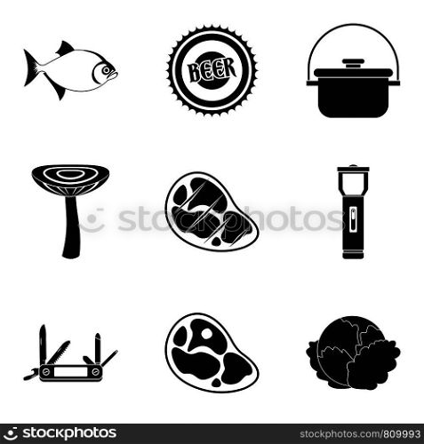 Seasoning for meat icons set. Simple set of 9 seasoning for meat vector icons for web isolated on white background. Seasoning for meat icons set, simple style