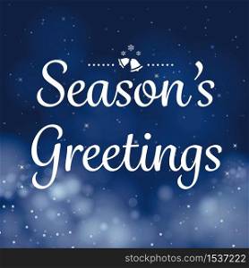 seasons greetings calligraphy card vector design