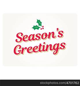 Seasons Greetings card with mistletoes. Editable vector design.