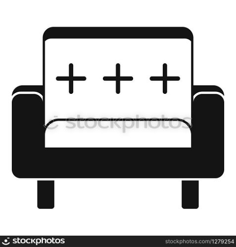 Seat armchair icon. Simple illustration of seat armchair vector icon for web design isolated on white background. Seat armchair icon, simple style