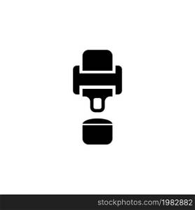 Seat Belt. Flat Vector Icon. Simple black symbol on white background. Seat Belt Flat Vector Icon