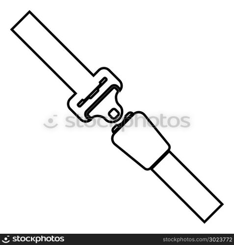 Seat belt icon black color vector illustration flat style simple image