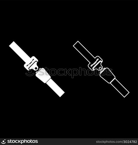 Seat belt icon set white color vector illustration flat style simple image