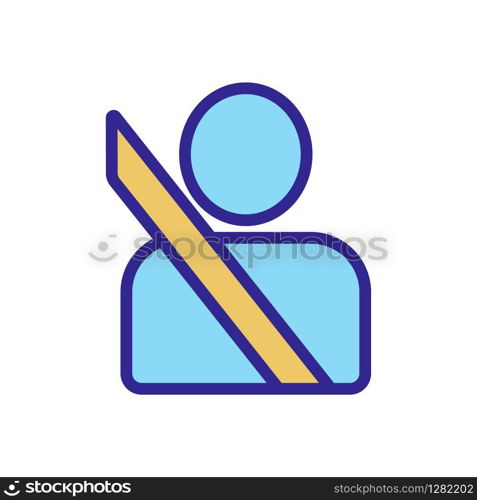 Seat belt icon vector. Thin line sign. Isolated contour symbol illustration. Seat belt icon vector. Isolated contour symbol illustration