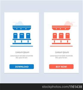 Seats, Train, Transportation, Travel Blue and Red Download and Buy Now web Widget Card Template