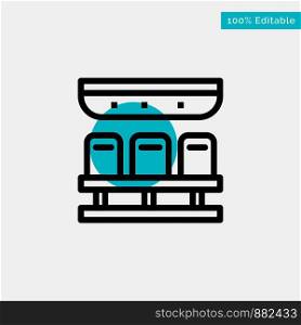 Seats, Train, Transportation, Travel turquoise highlight circle point Vector icon