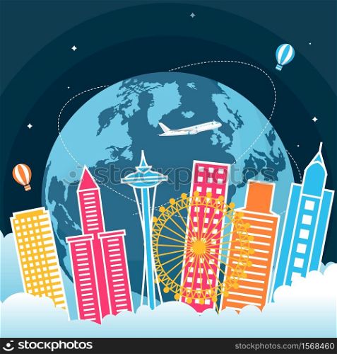 Seattle City Washington United States America Travel World Tourism Day