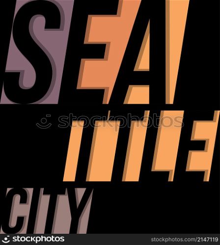 Seattle t-shirt tee design typography print graphics. Vector illustration.. Seattle t-shirt tee design typography print graphics.