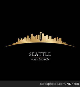 Seattle Washington city skyline silhouette. Vector illustration